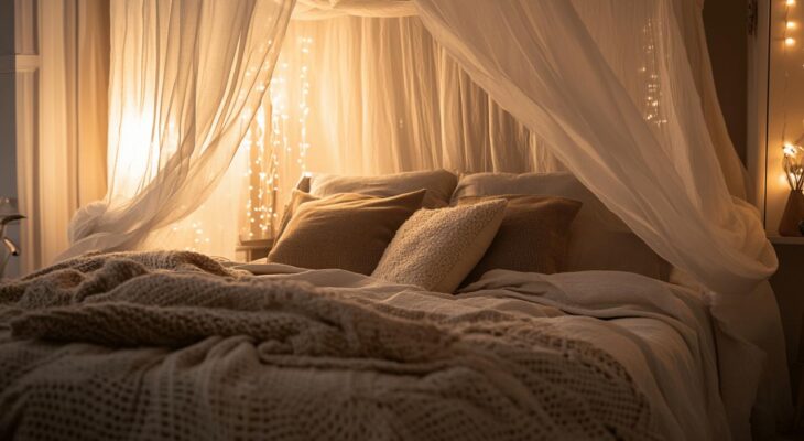 Mini-Chambre, Maxi-Style : Le Ciel de Lit en Tissu pour Petits Espaces